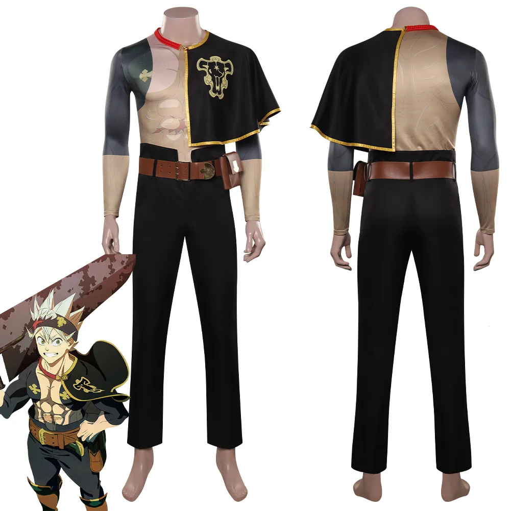 

Asta Cosplay Costume Anime Black Clover Top Pants Cloak Fantasia Men Boys Halloween Carnival Party Male Role Disguise Clothes
