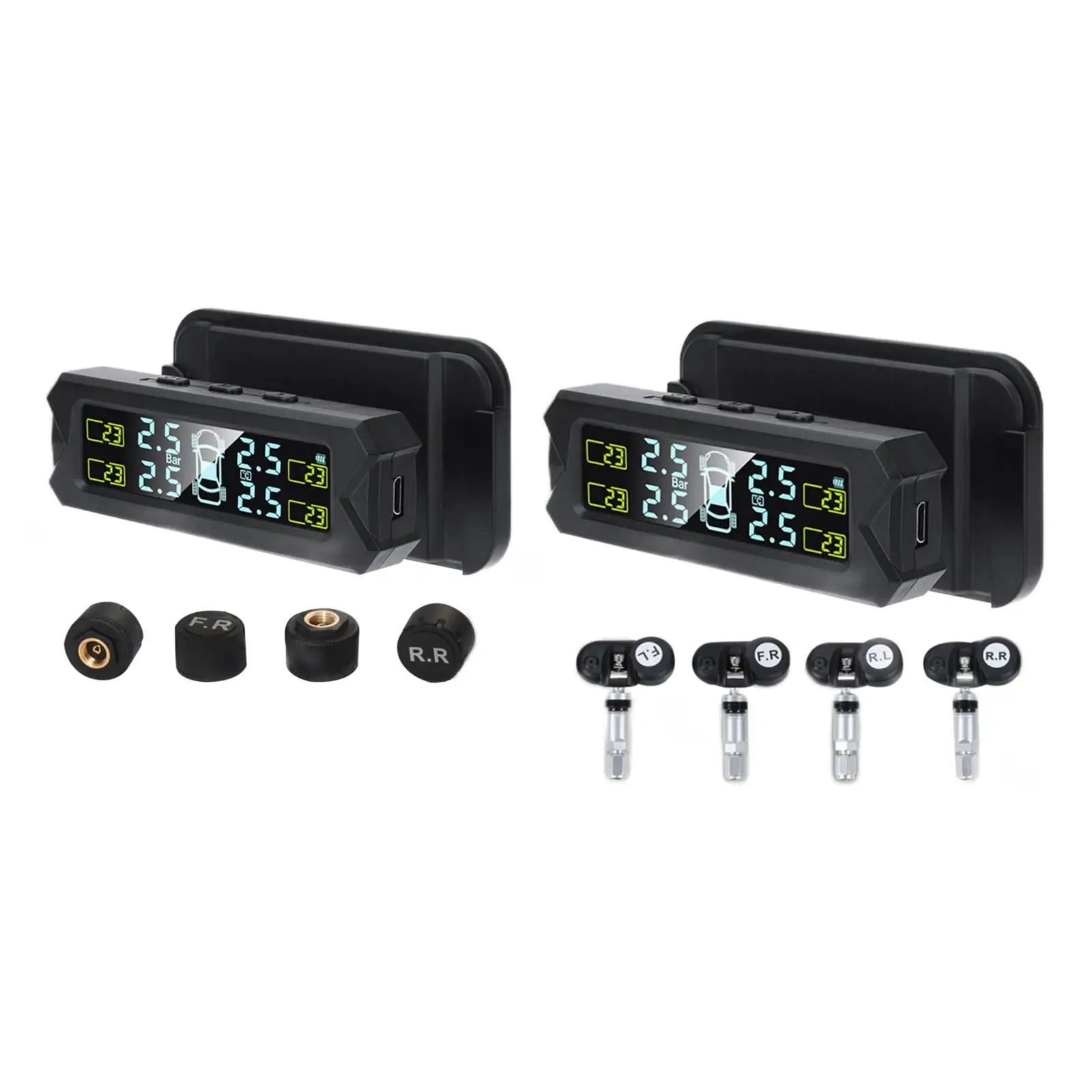 

Automotive Car Solar Tmps Sensors LCD Monitor Professional Solar Panel & USB Charging ,Real Time Monitoring for Drive Safety