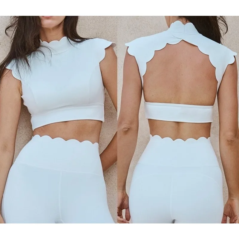 Майка с открытой спиной облегающая удобная дышащая верхняя одежда бюстгальтер