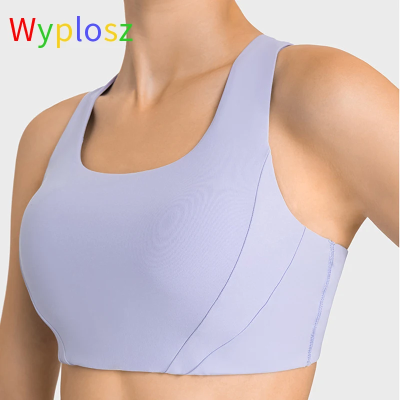 Wyplosz Sports Bras Summer Winter Fitness Workout Comfortable Shockproof Stretch Top Fixed Cup Nylon Vest Back High Strength