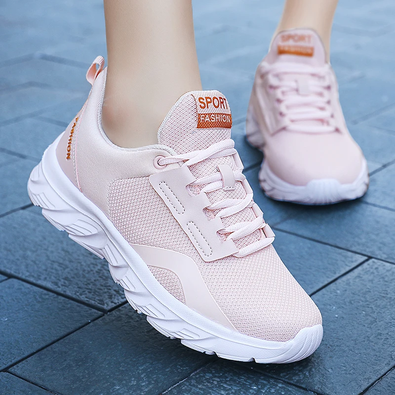 

Women Mesh Sneakers Running Shoes Black Fashion Breathable Woman White Flats Sneakers For Woman Tenis Feminino Female Sport Shoe