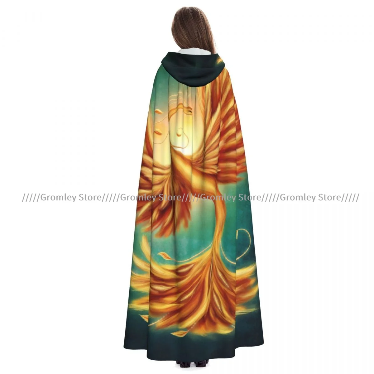 Магический Феникс плащ для взрослых с капюшоном средневековый костюм ведьма