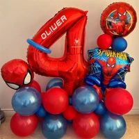 38pcslot spiderman foil balloon 32 inch number foil balloons baby shower kids birthday party decor supplies childrens gifts