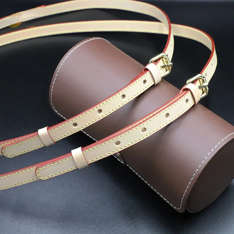 1-2-5-10PCS Cow Hide Leather Shoulder Bag Strap 125CM Long Adjustable Crossbody Strap Beige Color Female Bag Belt Accessories