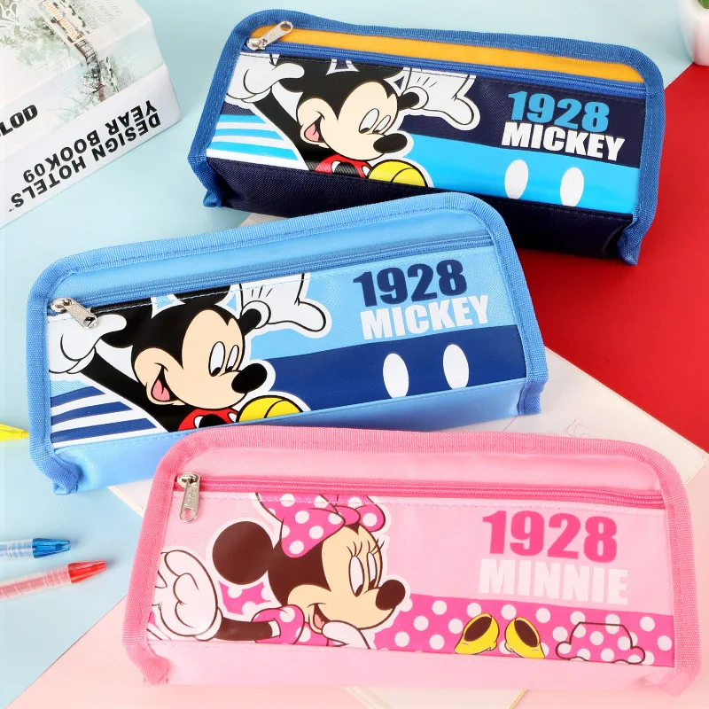 

Disney Cartoon Pencil Bag Zipper Large Capacity Stationery Bag Pupil Pencil Bag Multi-functional Children's Stationery Box