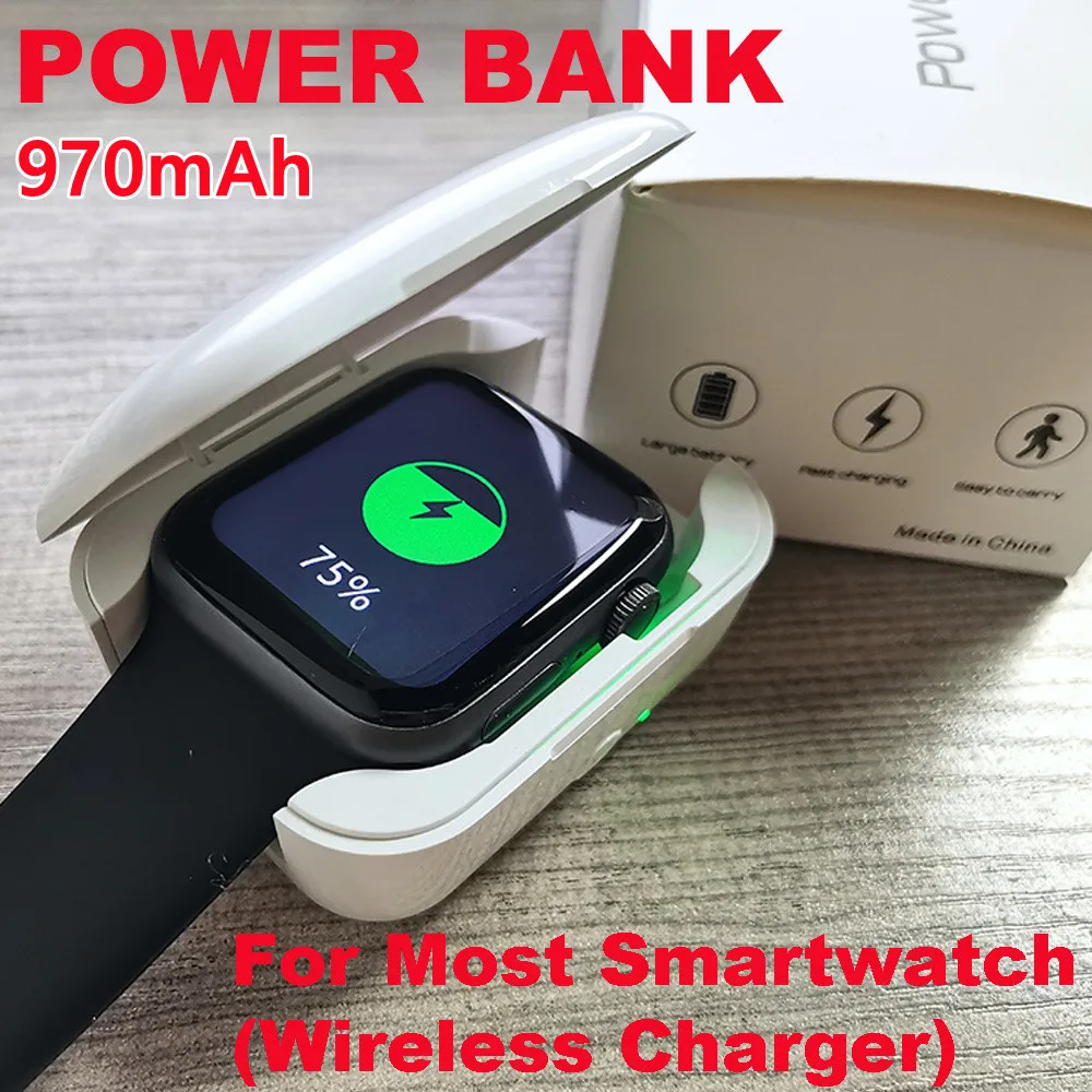 

For W27 W37 Pro Wireless Charger Power Bank 970mAh for Wireless Charging Smart Watch Portable Travel Magnetic Mini Powerbank