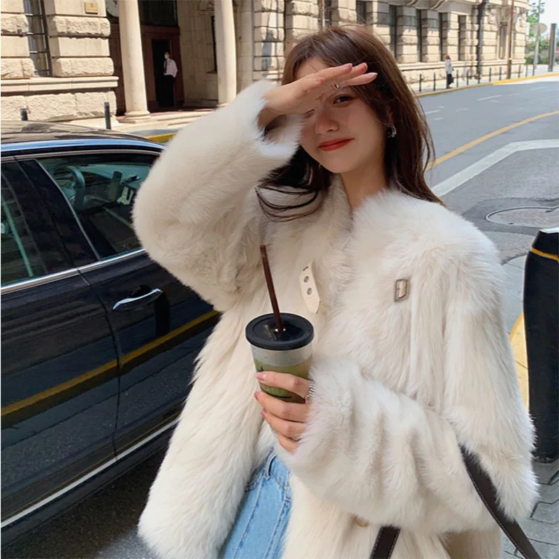 Fashionable Motorcycle Jacket Top Women's 2022 Autumn And Winter New Versatile Young Short Faux Fur Coat Fashion