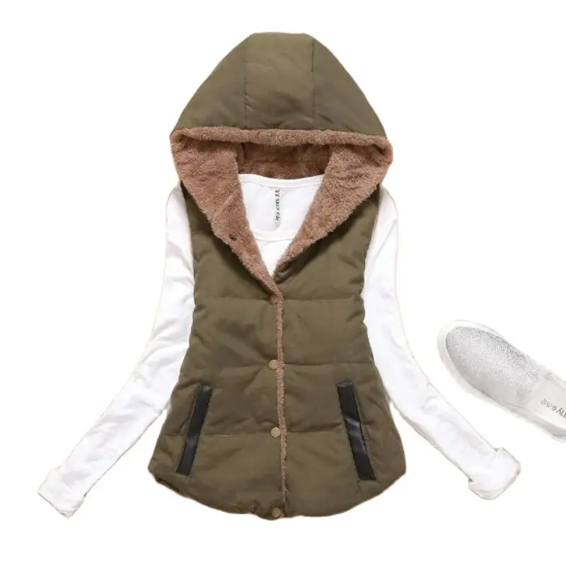 Autumn Winter Women Jacket  Parkas Vest Thin DownLight Velvet Korean Version Thickened Slim Sleeveless Vest Short Coat