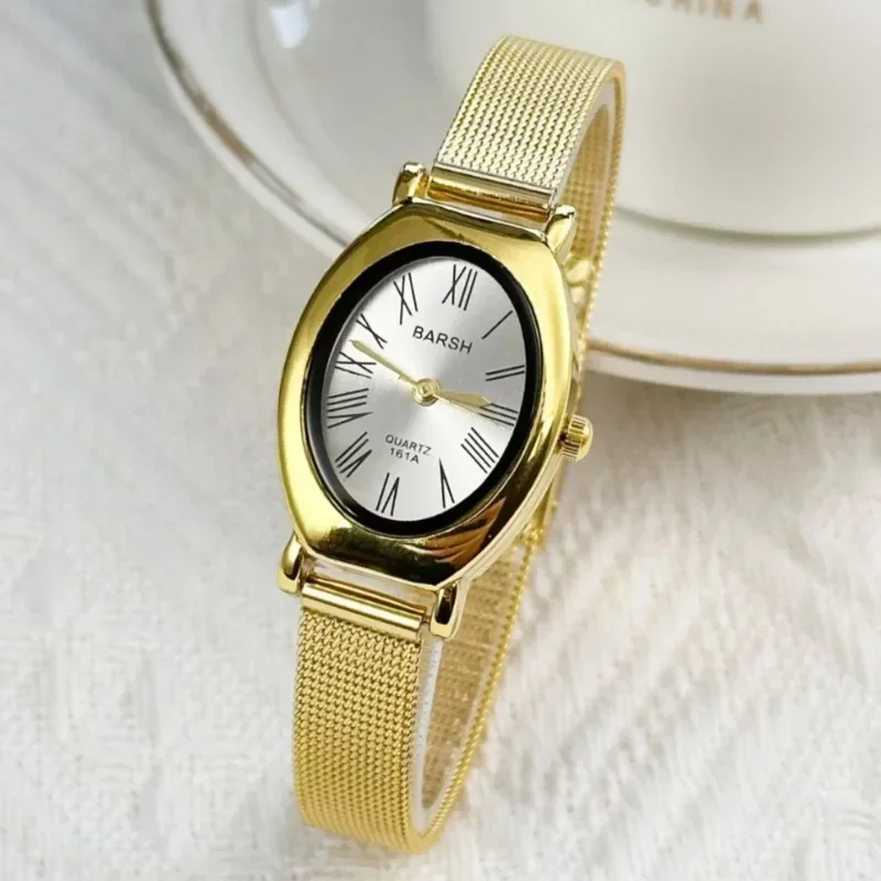 Роскошные золотые часы для женщин Relojes Para Mujer регулируемый стальной ремешок