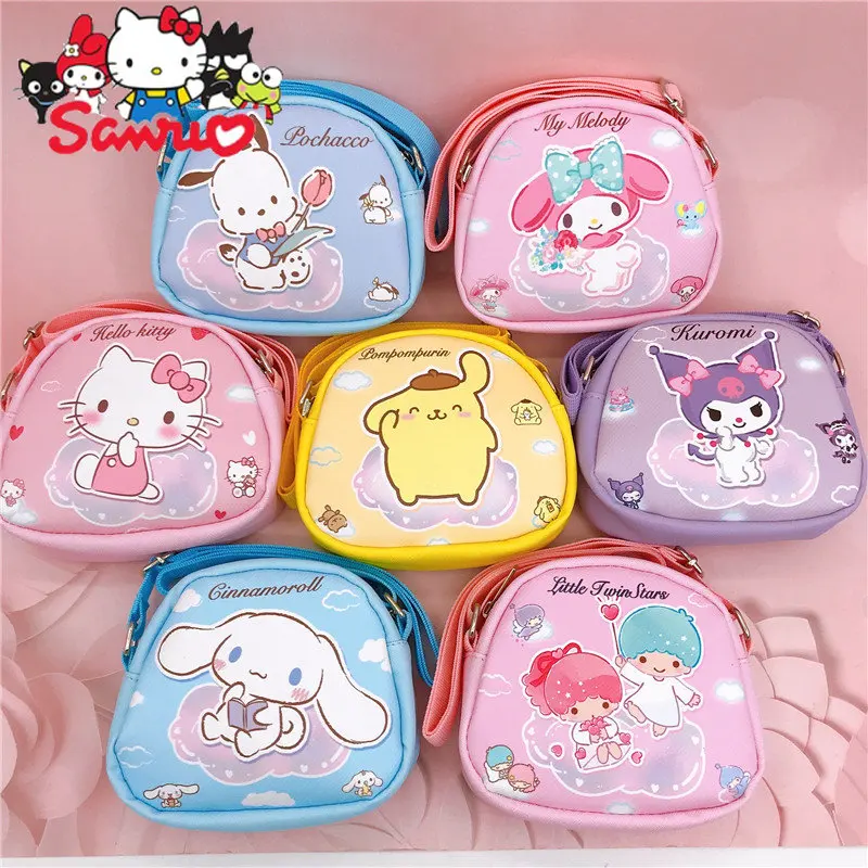 

Sanrio Melody Kuromi Kids Crossbody Shoulder Bag Hello Kitty Cinnamoroll Pochacco Satchel Kindergarten Student Carry-on Bags