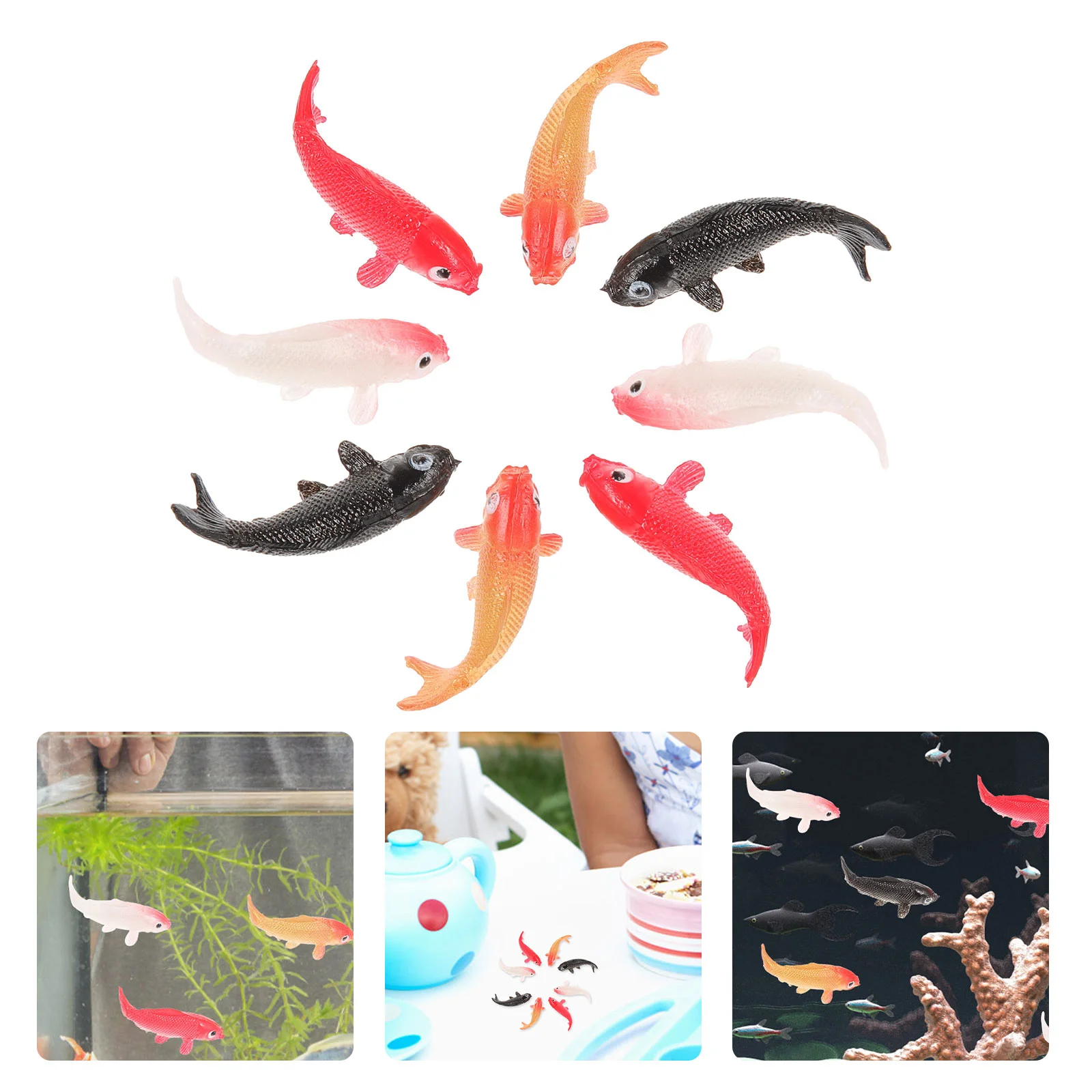

10pcs Dollhouse Miniature Carps Kids Fish Toys Tiny House Mini Fish Figurines(1:12 Scale)