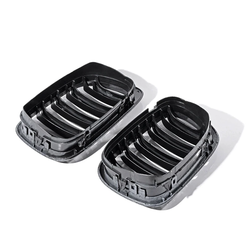 Front Bumper Kidney Grill Accessories Dual Slat Grilles For BMW E46 1999-2006 3 Series 2Dr Carbon Fiber