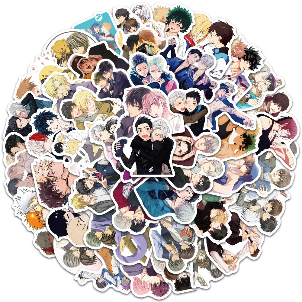 

10/30/50PCS Hybrid BL Anime Manga Sticker for Luggage Laptop IPad Skateboard Journal Refrigerator Waterproof Sticker Wholesale