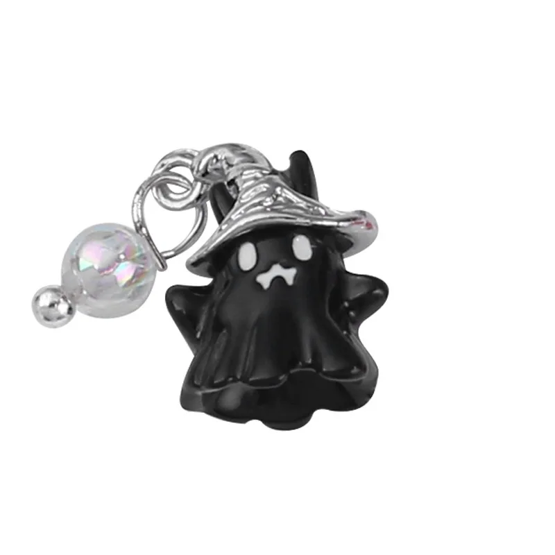 

Wholesale New Kawaii Pink White Black Halloween Elf Ghost Pendant Alloy Accessories DIY Nail Art Luxury Diamond Rhinestone Charm