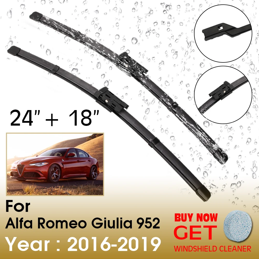 

Car Wiper Blade For Alfa Romeo Giulia 952 24"+18" 2016-2019 Front Window Washer Windscreen Windshield Wipers Blades Accessories