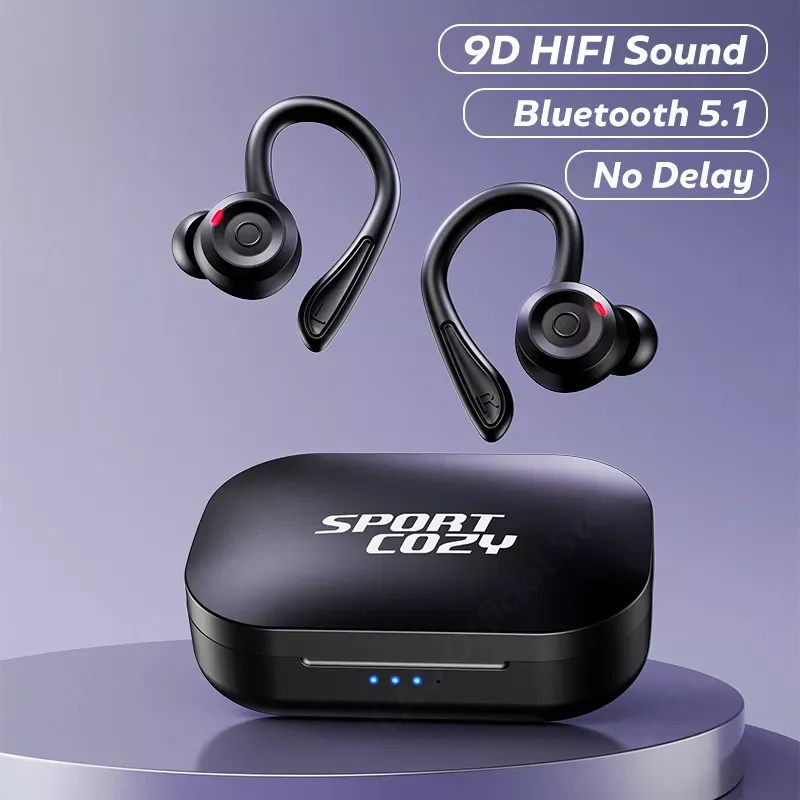 

Wireless Bluetooth Headphones Sports Waterproof TWS Bluetooth 5.1 Earphone HiFi Stereo Earbuds Noise Cancelling Headset With Mic