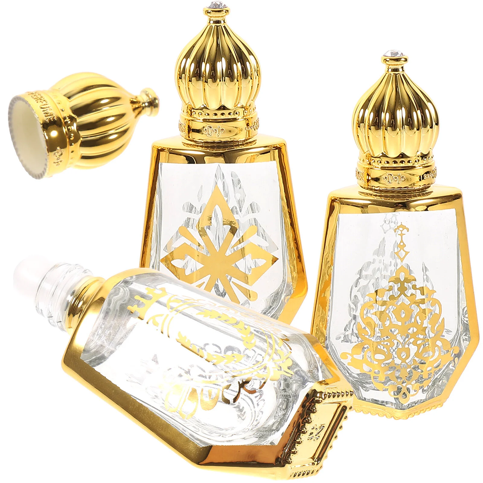 

3 Pcs Small Glass Portable Roller Perfume Bottle Refillable Fragrance Travel Travel Perfume Bottles Dispenser