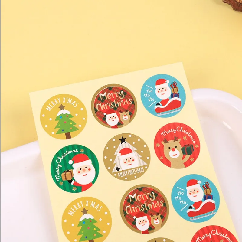 

1200pcs Round Sealing Sticker Merry Christmas New Year stickers Gift Packaging wholesale 26MM