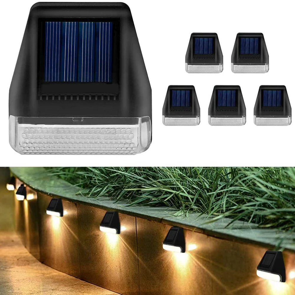 

4PCS Solar LED Wall Light Outdoor Garden Yard Fence Courtyard Deck Step Stairs Porch Decor Lamp Waterproof LED Solar Fence Light