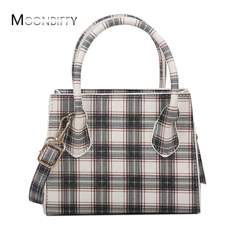 

Small Plaid Pattern Solid Color PU Leather Crossbody Bags For Women 2021 Summer Lady Shoulder Handbags Female Simple Totes Purse