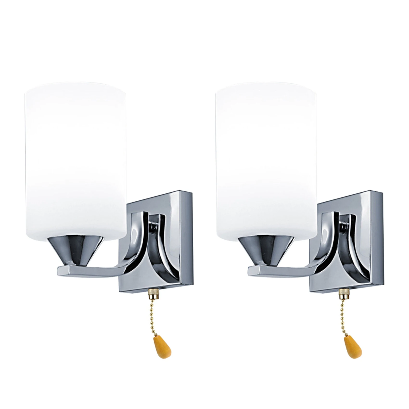 

2X Modern Glass Led Light Wall Sconce Lamp Lighting Fixture Indoor Bedroom Decor Single Head with Switch White
