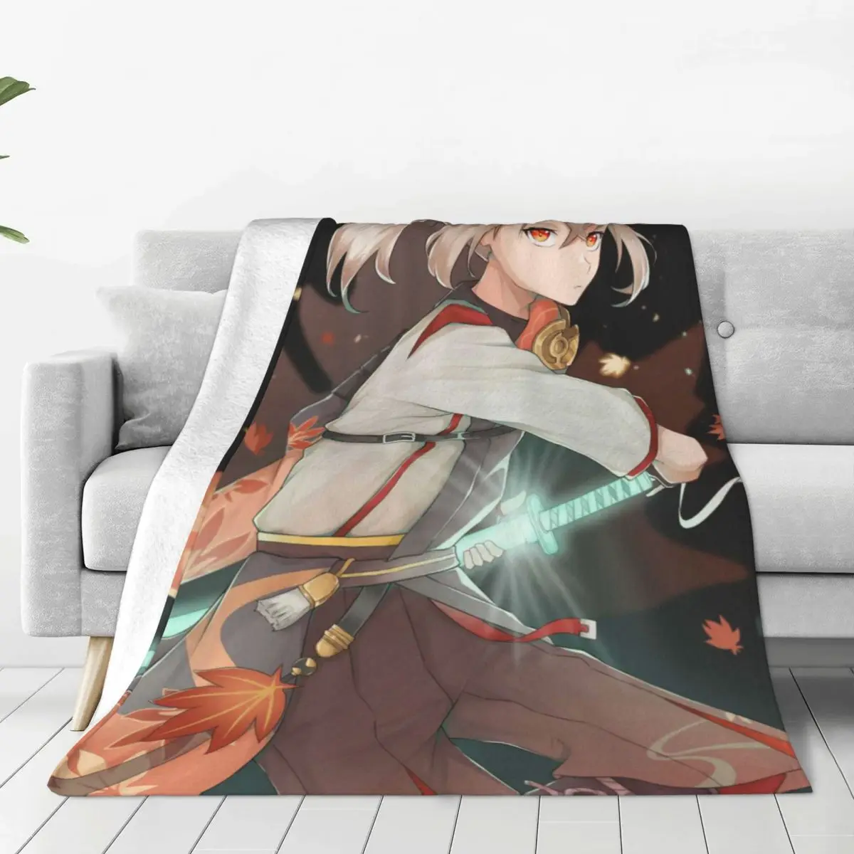 

Ударопрочное одеяло Kazuha Genshin, супер теплые фланелевые флисовые одеяла для постельного белья, покрывала для дивана