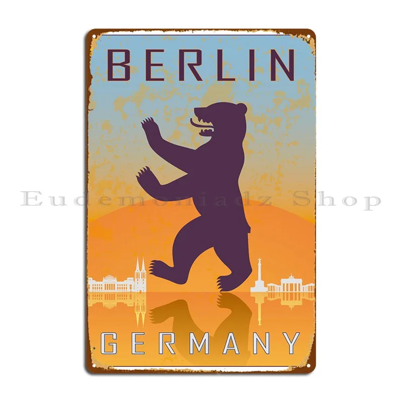 

Берлинский ВИНТАЖНЫЙ ПЛАКАТ, металлический знак, стиль ретро, создайте классический оловянный плакат