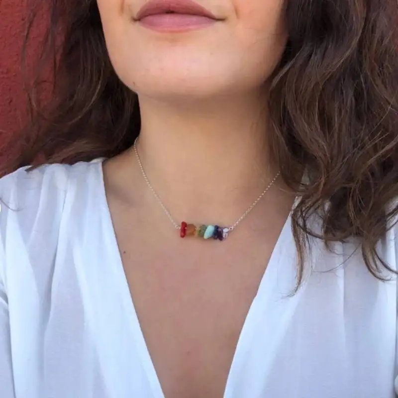 

Rainbow ожерелье из флюорита, Empath Jewelry, anxijewelry, Empath protection
