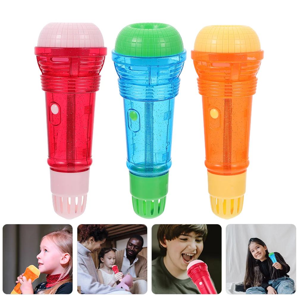 

3pcs Echo Microphones Toys Stage Performance Amplifying Microphone Props