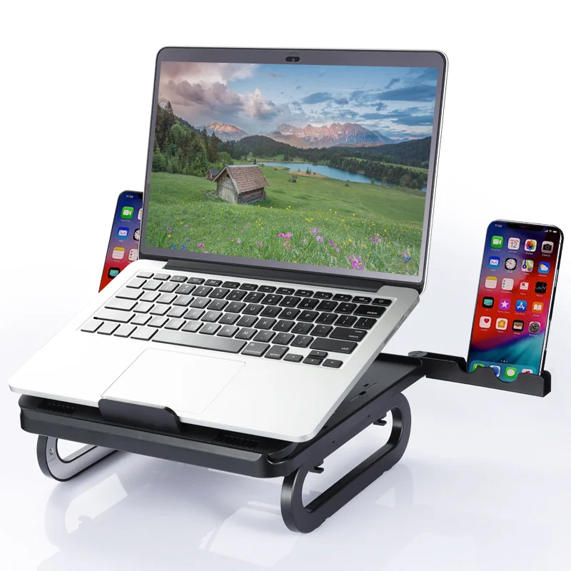 

Best Plastic Computer Stand Lift Table Top Foldable Storage Laptop Shelf Multi-function Computer Stand