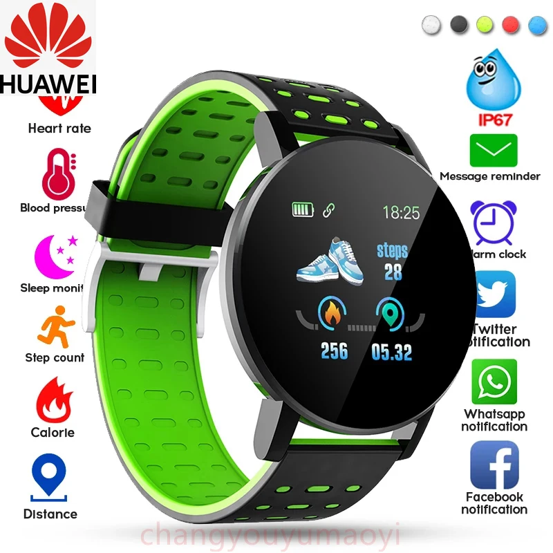 

HUAWEI 119 Smart Watch Men Blood Pressure Waterproof Smartwatch Women Heart Rate Monitor Fitness Tracker Watch Sport For
