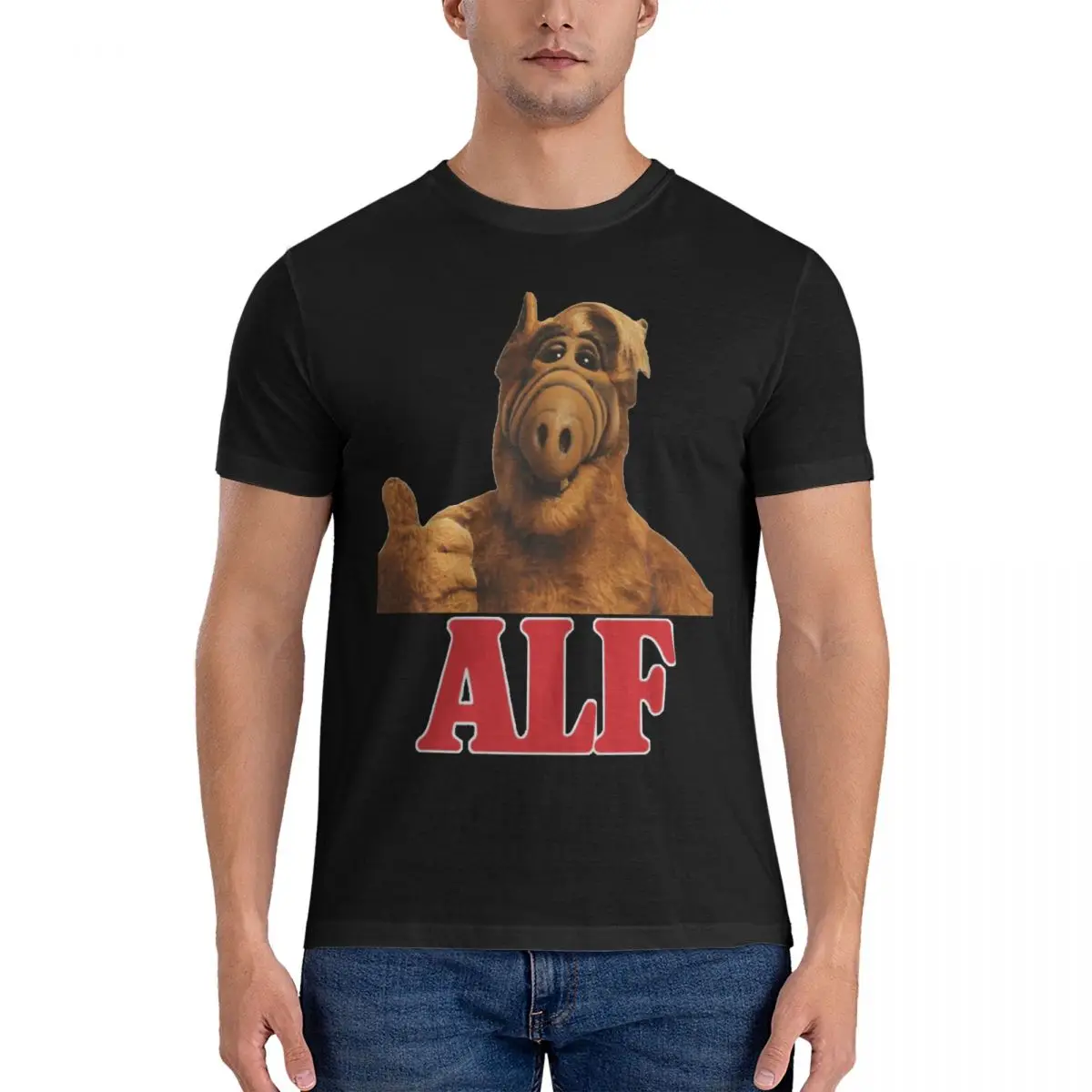 Мужские футболки A-ALF из чистого хлопка одежда винтажные с коротким рукавом и