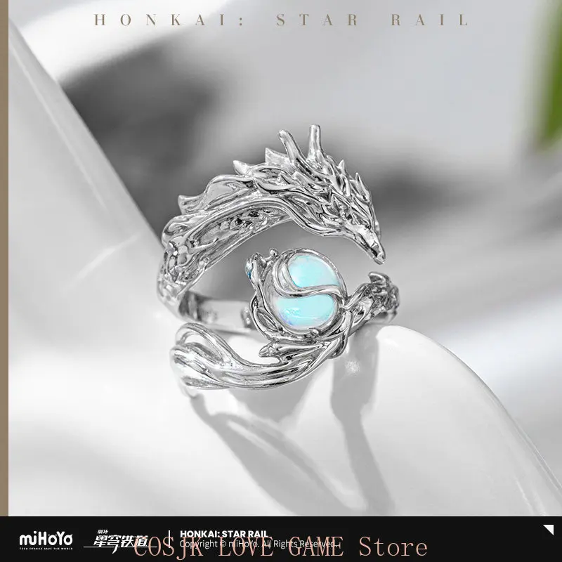 Фото Официальное оригинальное кольцо Dan Heng·Imbibitor Lunae, тематическая серия по игре Honkai Star Rail, кольцо на палец, подарок на день рождения для косплея №3