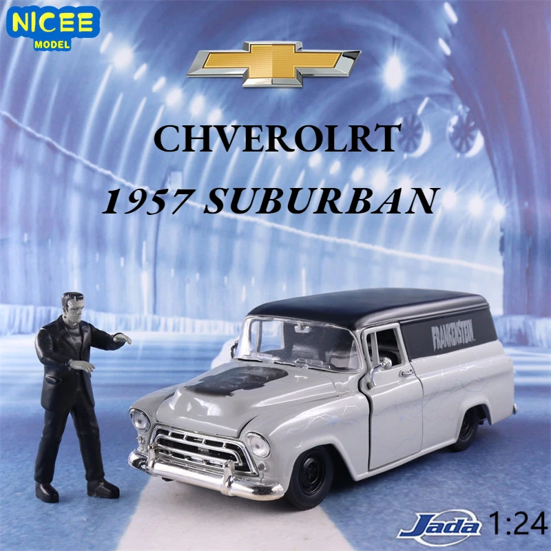

1:24 FRANKENSTEIN & 1957 CHEVY SUBURBAN Simulation Diecast Car Metal Chevrolet Alloy Model Car Gift Collection J129