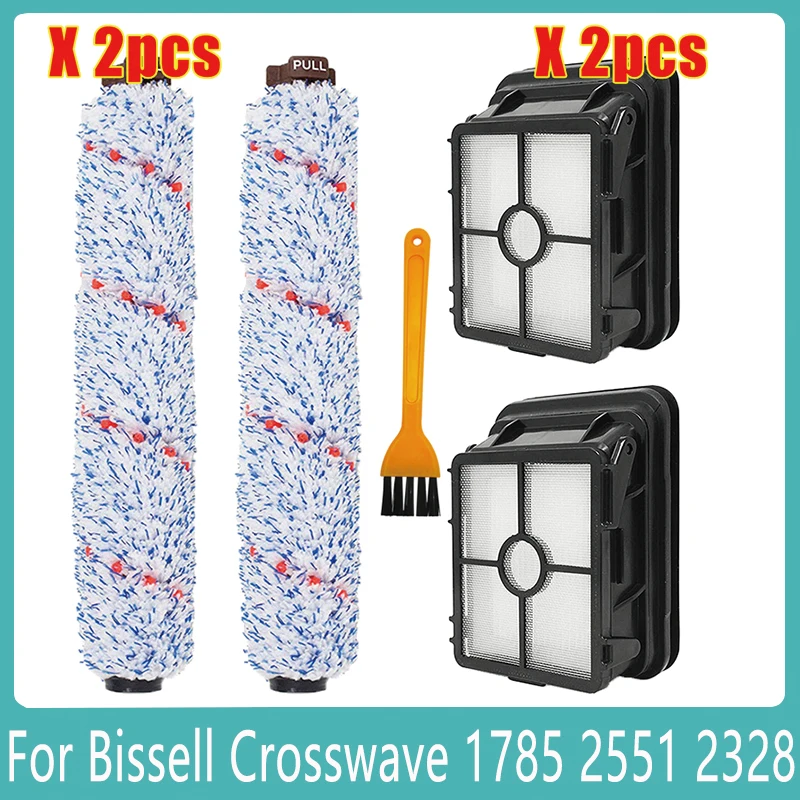 

Hepa Filter Roll Brush For Bissell Crosswave 1785 2551 2328 2303 2305 2306 Cleaner Floor Pet Carpet Rug Parts 1866 1868 Wet Dry