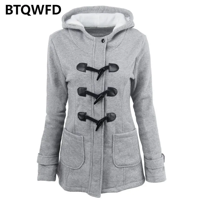 Hooded Parkas Jackets Female Clothing Single-breasted 2022 New Warm Coat Woman Winter Thicken Autumn Fashion Solid Color Outwear