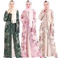 the new muslim fashion hijab long dresses women with sashes islam clothing abaya african dresses seven colors