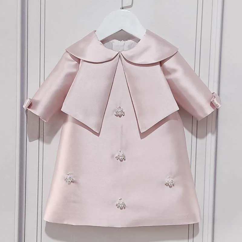 Элегантное розовое платье принцессы для девочек церкви праздников торжества дня