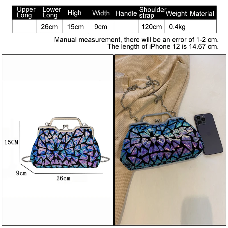 Sequined Party Crossbody Bags Fashion Glitter Women Handbags For Women 2023 Sequin Clutch Bags For Women Wedding Evening Bag