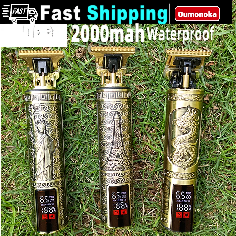 

NEW2023 2000mAH 10W Professional Hair Clipper Razor for Men Mower Beard Trimmer Barber Shaving Machine T9 Electric Shaver for Me