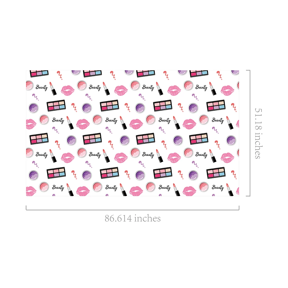 130*220cm Girls Make Up Happy Birthday Party Decorations Lipstick Shadow Disposable Tablecovers Baby Shower Wedding Favors - купить по