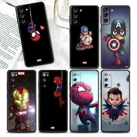 marvel phone case for samsung galaxy s7 s8 s9 s10e s21 s20 fe plus case soft silicone cover cartoon marvel heroes