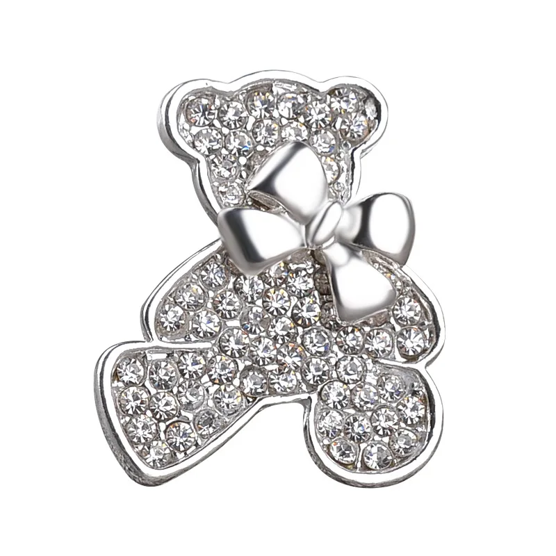 

Rhinestone Bear Brooch Jewelry Luxury Crystal Bowknot Animal Brooches Pins For Women Gifts Broches