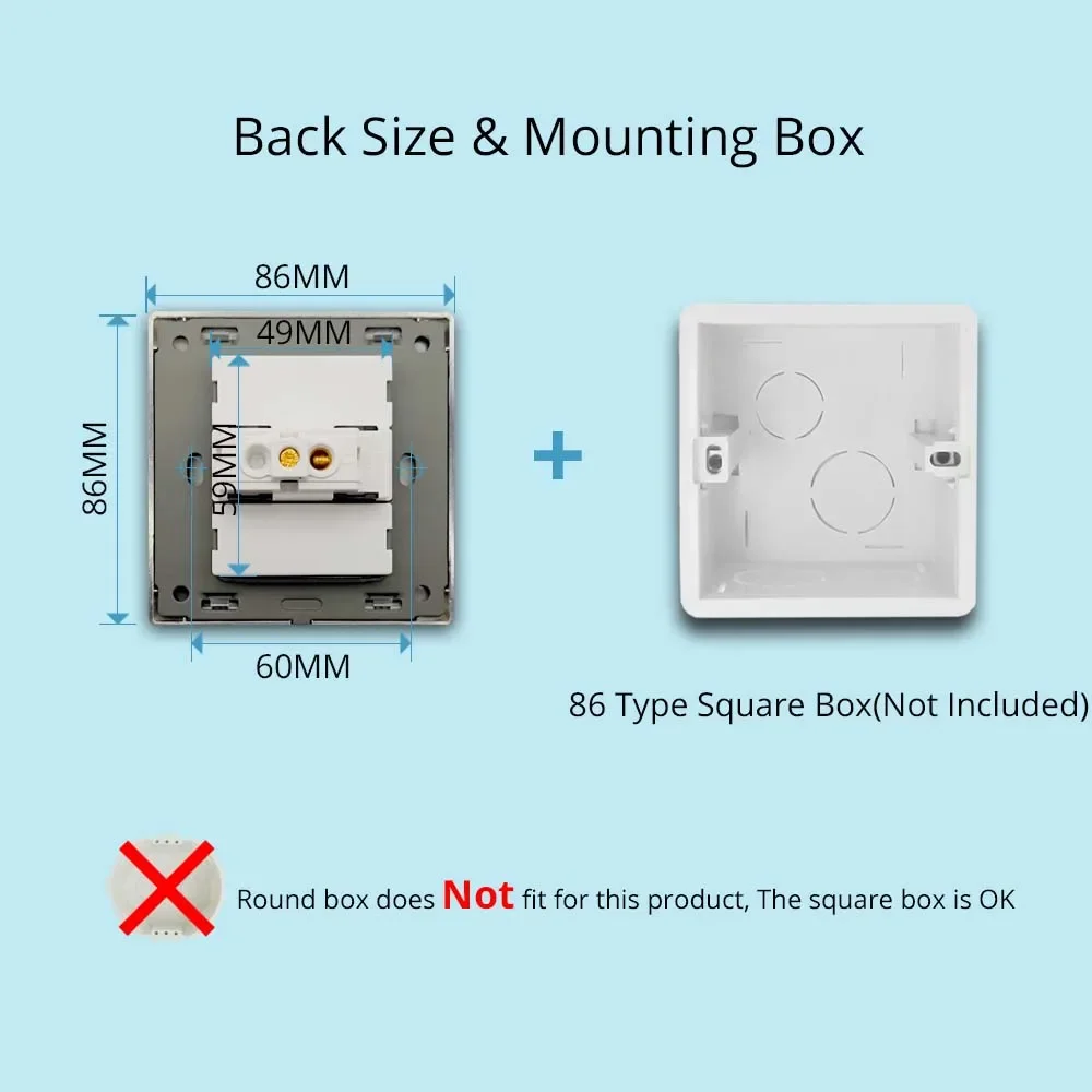 1 2 3 4-бандовый 2-сторонний настенный выключатель из нержавеющей стали с кнопкой