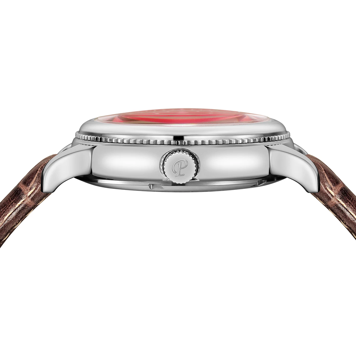 Механические Автоматические Мужские часы Parnis 42 мм с датой ST 1731 и кожаным ремешком