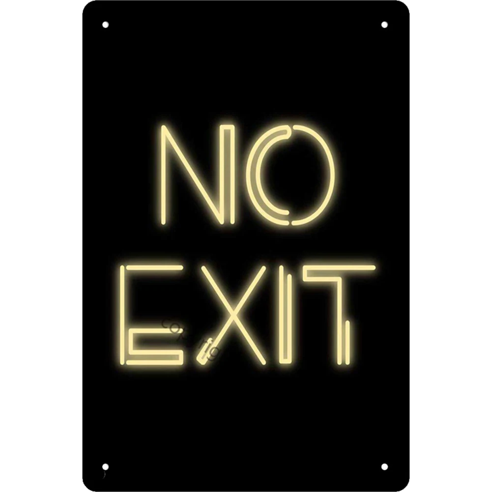 Винтажный неоновый ретро-плакат без выхода металлическая пластина искусство на