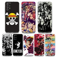 luffy one piece anime clear soft tpu case for samsung galaxy a72 a52 a32 a22 a73 a53 a71 a51 5g a41 a31 a21s silicone case cover
