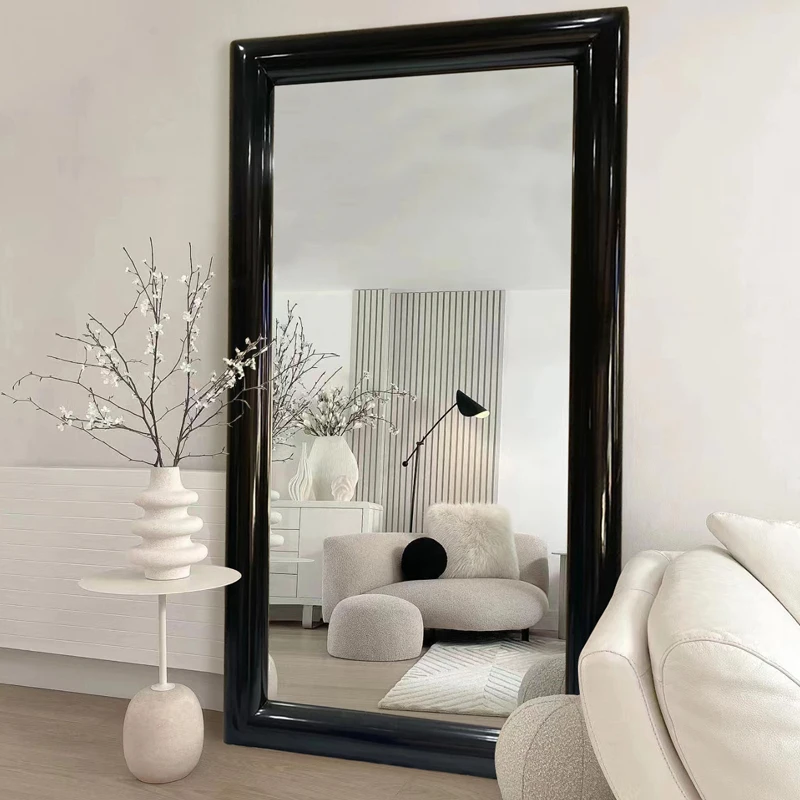 

Black Quality Luxury Mirror Rectangle Frame Large Standing Full Length Mirror Room Aesthetic Espejos Decorativos Home Decor