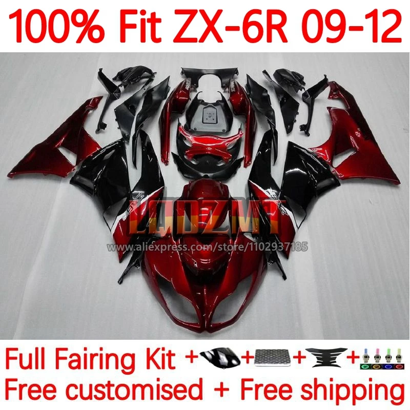 

Metallic Red Injection Fairing For KAWASAKI NINJA ZX636 ZX-6R ZX 6R 636 600CC ZX6R 2009 2010 2011 2012 ZX-636 09 10 11 12 64No.0