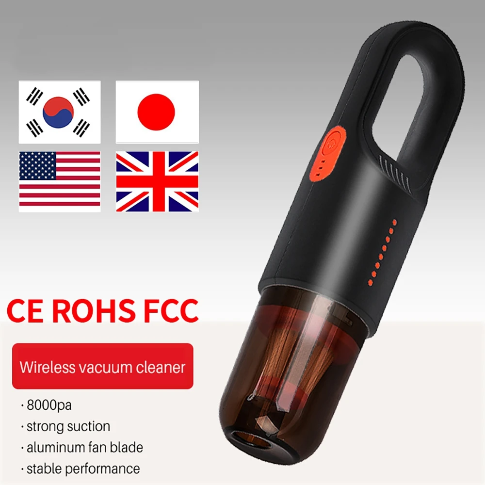

8000Pa Car Vacuum Cleaner Wireless Vacuum For Car Home Cleaning Portable Handheld Auto Vacuum Cleaner 100W Strong Suction